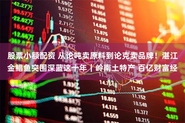 股票小额配资 从论吨卖原料到论克卖品牌！湛江金鲳鱼突围深蓝这十年｜岭南土特产 百亿财富经